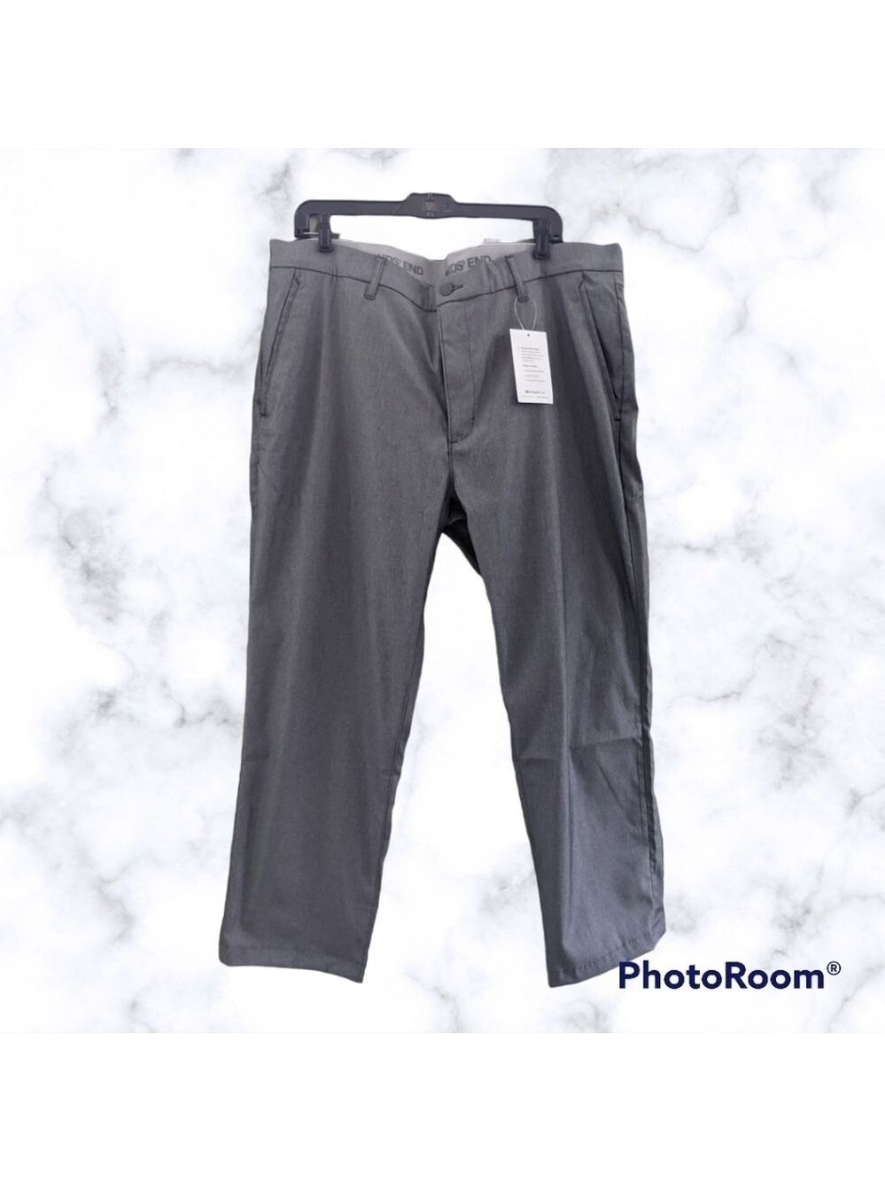 NEW Lands End Gray  Performance pants Size 40X29